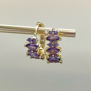 Elegant Gold and Purple Earrings